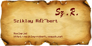 Sziklay Róbert névjegykártya